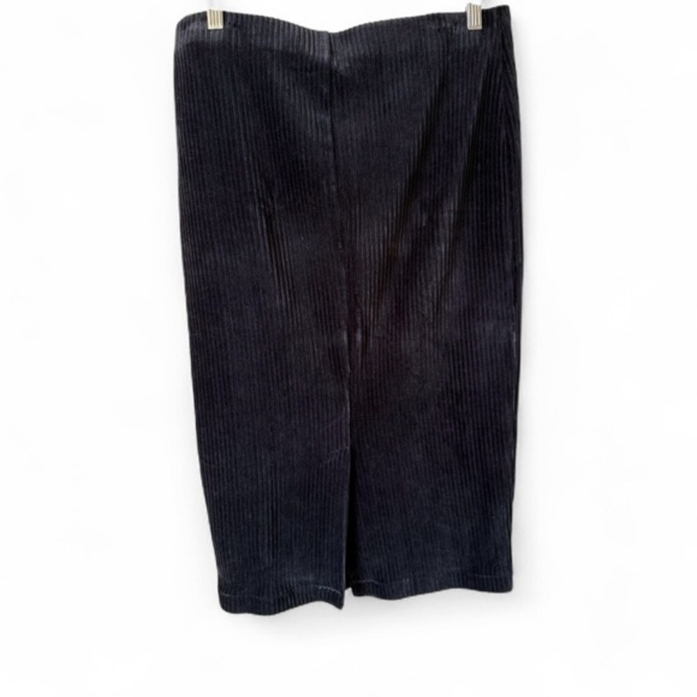 J. Jill Black Ribbed Knit Midi Skirt Women’s Small Pull-On Stretch Pencil Skirt‎ - Picture 2 of 6